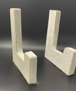 L shaped thick Concrete plaque stand