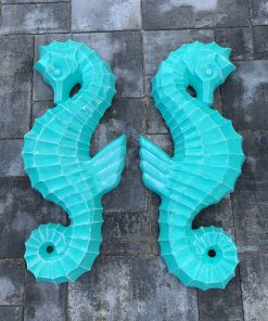 Seahorses Turquoise Concrete Statue
