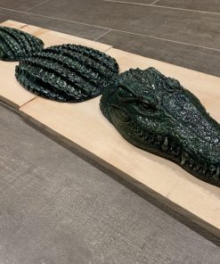 Alligator Three Piece Concrete Statue