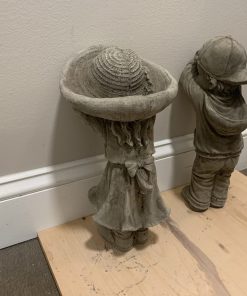 Boy And Girl Hide N Seek Concrete Statue