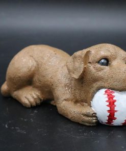 Dog Playing With ball Concrete Statue