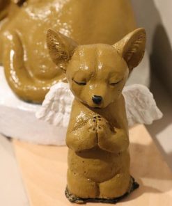 Praying Chihuahua Angel Concrete Statue