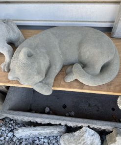Laying Down Cat Concrete Statue