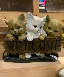Cat Welcome Concrete Statue