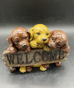 Dog Welcome Concrete Statue