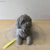 Shih Tzu Laying Dog Concrete Statue