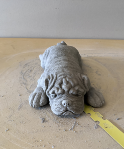 Laying Bulldog Concrete Statue